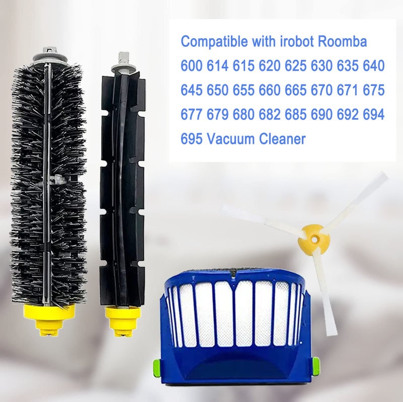 Mochenli Replacement Parts for iRobot Roomba 675 690 680 660 651 650 614 610 595 585 564 552 Vacuum, Replenishment Kit 8 Filters, 8 Side Brushes, 2 Set Bristle and Beater Brush,2 Tools - Image 2